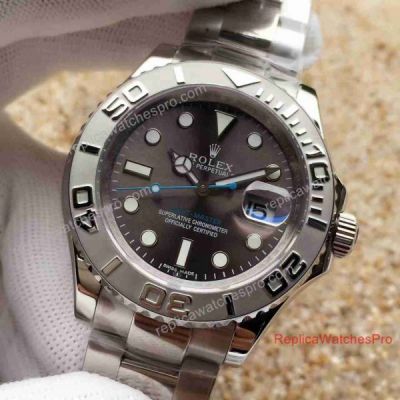 Copy Rolex Yachtmaster Watch 40mm Dark Rhodium Grey Dial 116622